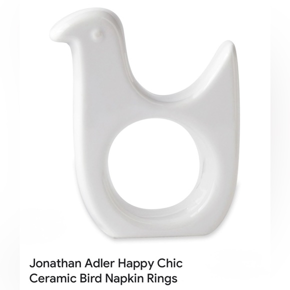 Jonathan Adler Happy Chic Bird Napkin Rings - 2 sets - Picture 4 of 4